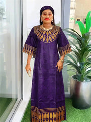 Traditional Bazin Dresses For Women Wedding Party Evening Gown African Clothing Plus Size 3XL 4XL Robes Dashiki Embroidery Dress - Free Delivery Worldwide only at Flexi Africa