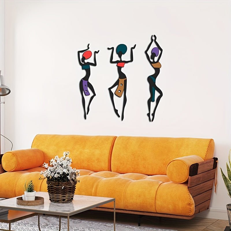 Vibrant African Girl Wall Art Set – Ethnic Style Living Room Décor - Free Delivery Worldwide only at Flexi Africa