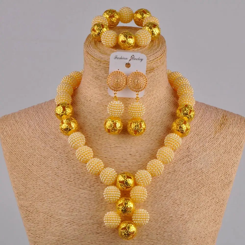 White Women Necklace Costume African Beads Jewelry Set - Free Delivery Worldwide only at Flexi Africa