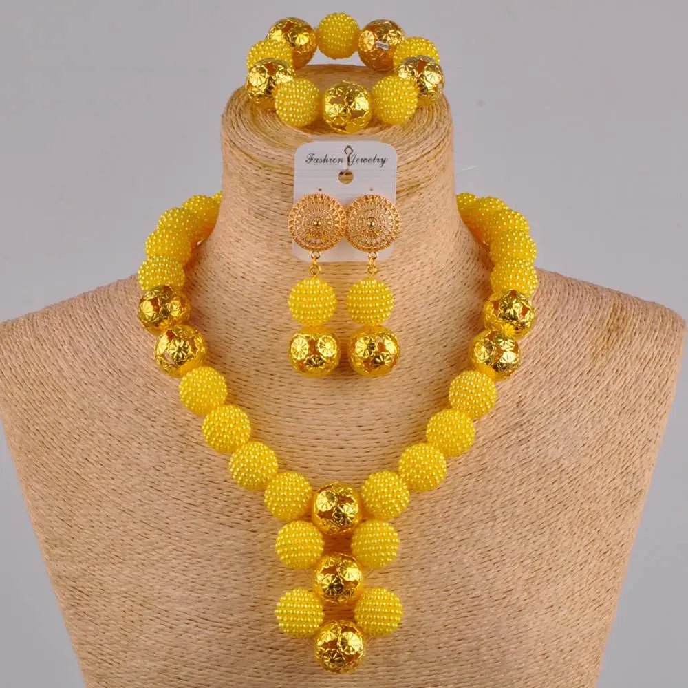 White Women Necklace Costume African Beads Jewelry Set - Free Delivery Worldwide only at Flexi Africa