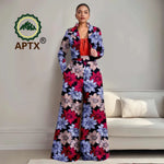 Buy Women’s African Ankara 2PC Outfit – Long Sleeve Top, High-Waist Pants & Earrings for only $104.94 at Flexi Africa!