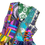 Women’s African Ankara Dress – V Neck Patchwork Print Knee Length Elegant Fashion Dress - Free Delivery Worldwide only at Flexi Africa
