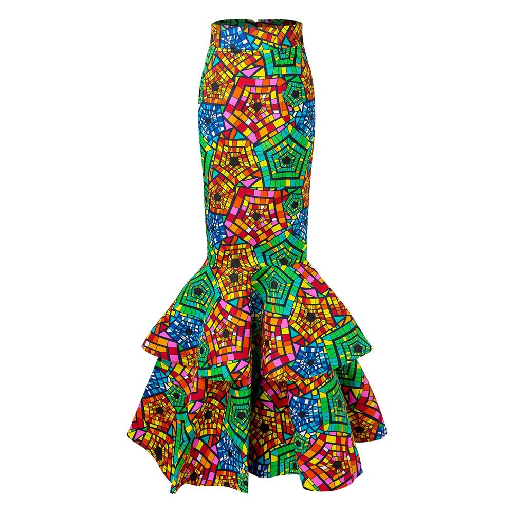 Women’s African Ankara Long Skirt Dress – Stylish Elegant Party & Wedding Attire - Free Delivery Worldwide only at Flexi Africa