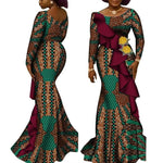 Women’s African Ankara Long Sleeve Dress – Cotton Dashiki Wedding Gown - Free Delivery Worldwide only at Flexi Africa