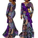 Women’s African Ankara Long Sleeve Dress – Cotton Dashiki Wedding Gown - Free Delivery Worldwide only at Flexi Africa