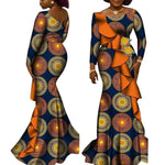 Women’s African Ankara Long Sleeve Dress – Cotton Dashiki Wedding Gown - Free Delivery Worldwide only at Flexi Africa
