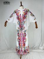 Women’s African Chiffon Maxi Dress – Batwing Sleeve Summer Dress with Diamond Print Design - Free Delivery Worldwide only at Flexi Africa