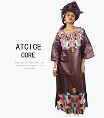 Women's African Dresses: Fashionable New Bazin Riche Embroidery Design - Free Delivery Worldwide only at Flexi Africa