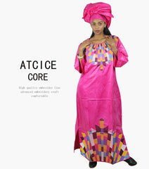 Women's African Dresses: Fashionable New Bazin Riche Embroidery Design - Free Delivery Worldwide only at Flexi Africa