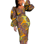 Women’s African Puff Sleeve Dress – Elegant Ankara Dashiki Party & Evening Gown - Free Delivery Worldwide only at Flexi Africa