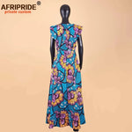Women’s Ankara Dashiki Print Floor - Length A - Line Dress - Free Delivery Worldwide only at Flexi Africa