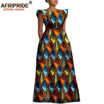 Women’s Ankara Dashiki Print Floor - Length A - Line Dress - Free Delivery Worldwide only at Flexi Africa