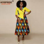 Women’s High - Waist Ankara Midi Dress – Half Sleeve African Print Style - Free Delivery Worldwide only at Flexi Africa