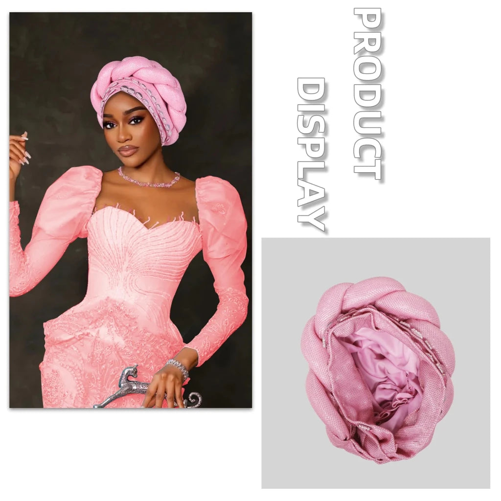 Women’s Nigerian Auto Gele – Stylish Wedding & Party Headscarf - Free Delivery Worldwide only at Flexi Africa