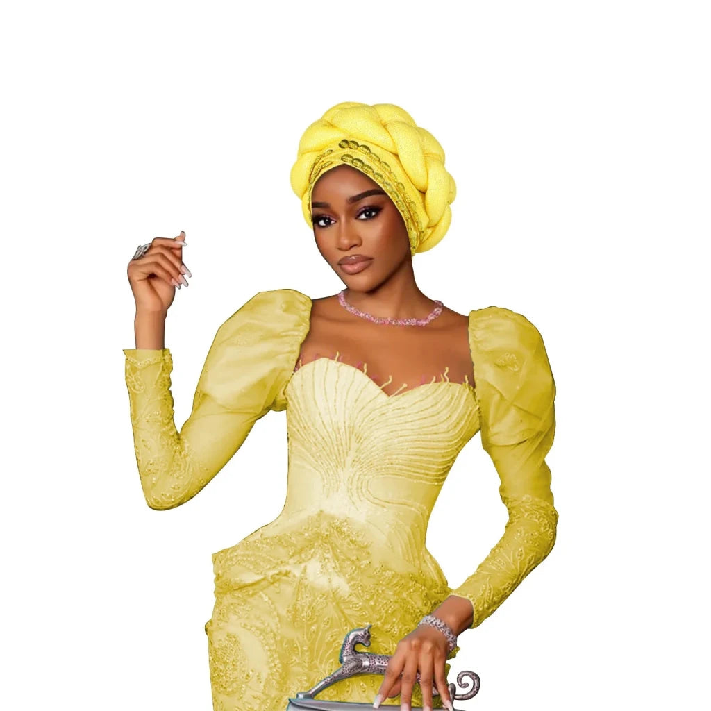 Women’s Nigerian Auto Gele – Stylish Wedding & Party Headscarf - Free Delivery Worldwide only at Flexi Africa