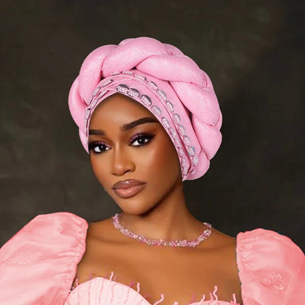 Women’s Nigerian Auto Gele – Stylish Wedding & Party Headscarf - Free Delivery Worldwide only at Flexi Africa