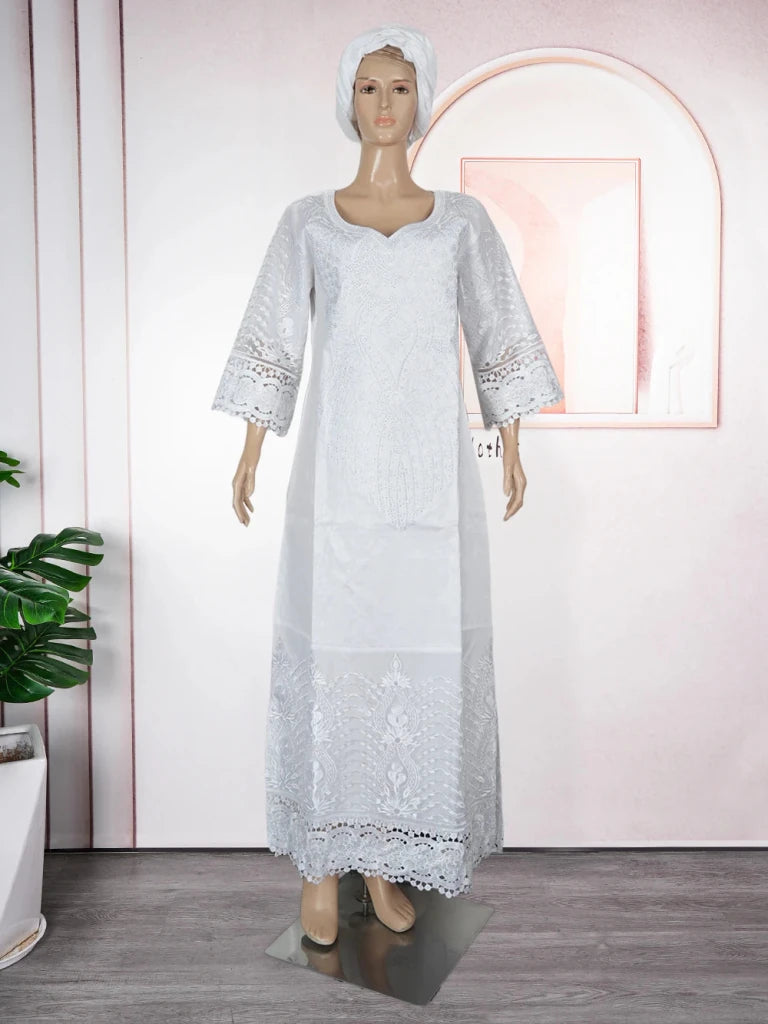 Women’s Purple Bazin Embroidered Traditional African Wedding Dress – Luxury Occasion Wear - Free Delivery Worldwide only at Flexi Africa